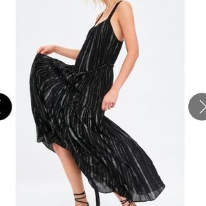 Zara black maxi dress with metallic thread